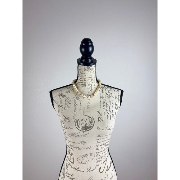 B9 Napier Chunky Faux Pearl Necklace Vintage Statement Runway Bridal Collar Glam - Picture 5 of 10